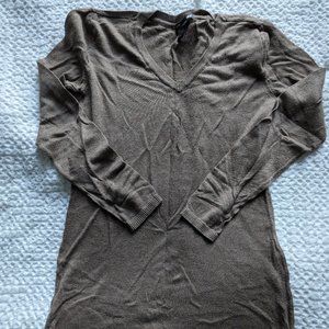 H&M Basic lightweight scoop neck tunic sweater, XS, light brown/caramel color